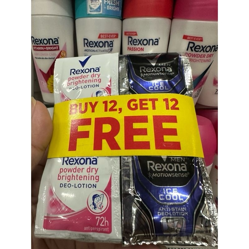 BUY 12 GET 12 FREE Rexona Powder dry Brightening/ice cool Deo Lotion ...