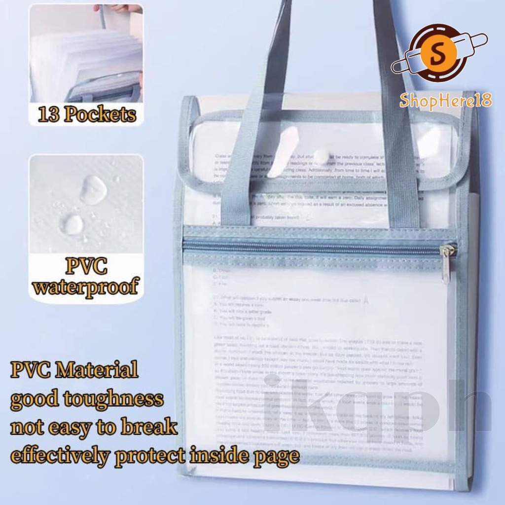 IKQPH 13 Pocket File Folders, Portable Multi-Layer A4 Expanding Organ ...