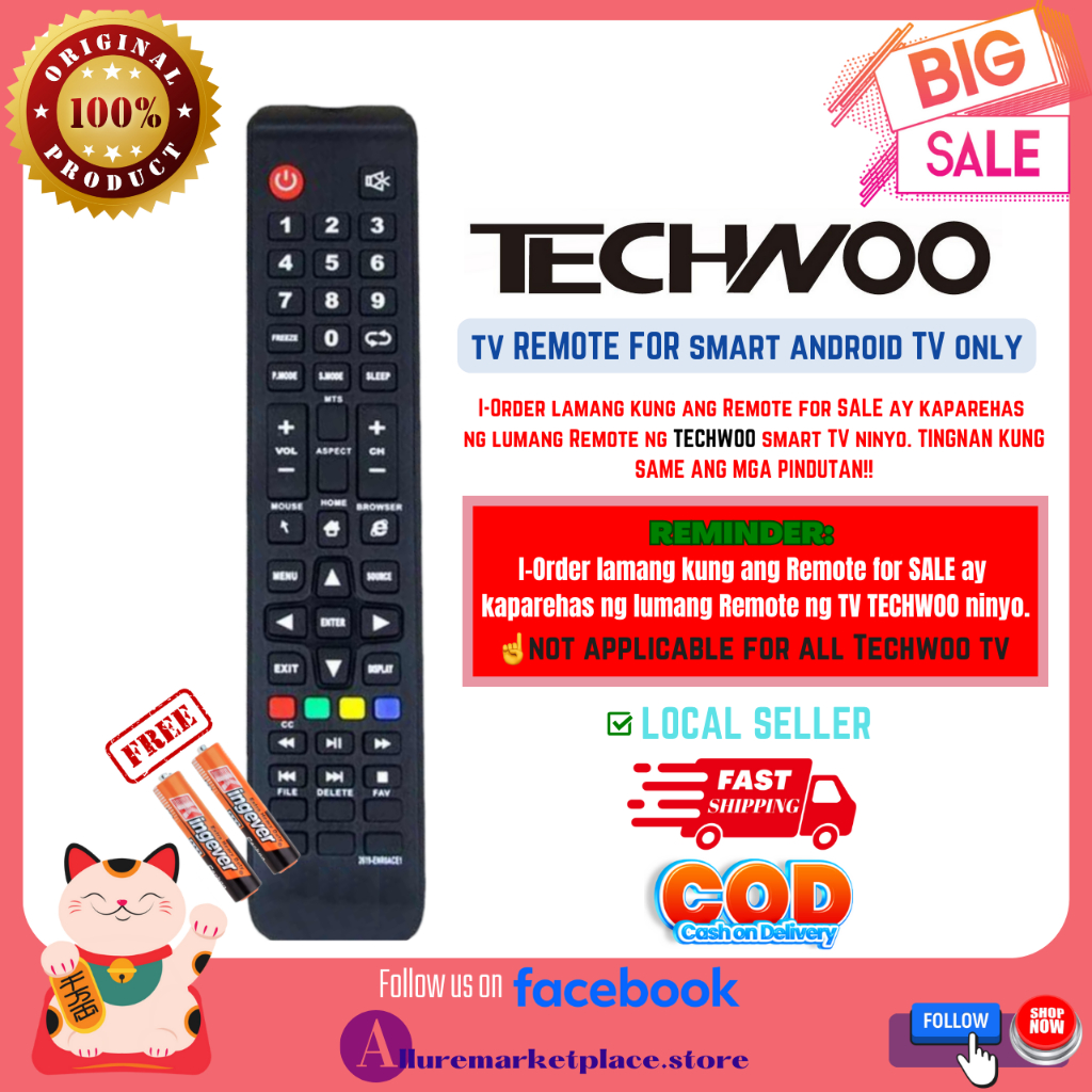 TECHWOO Smart TV Android Remote, Read Description Before Ordering ...