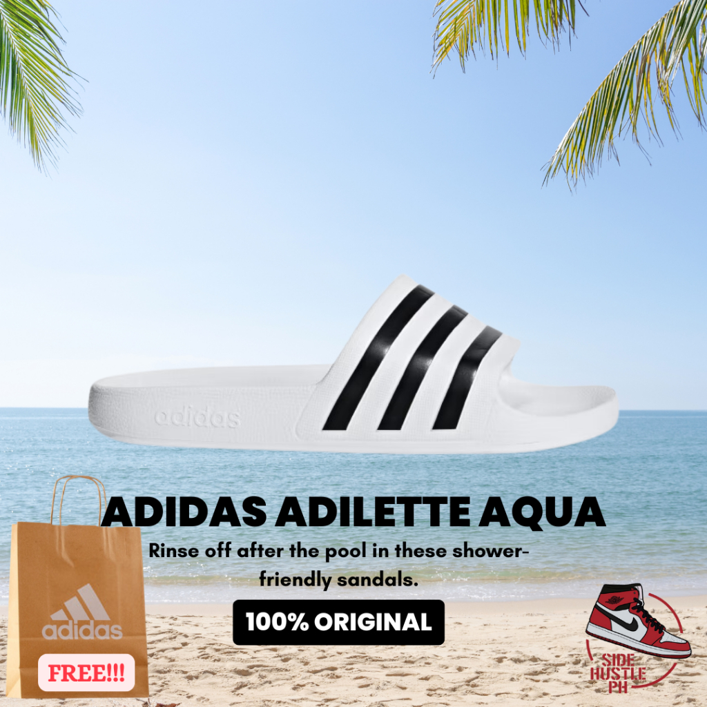 Adidas adilette Aqua White F35539 100 Original Shopee Philippines