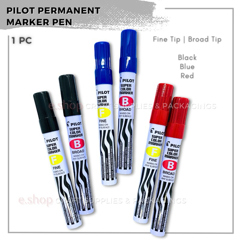 Pilot Permanent Marker Pen Fine Broad Tip | Shopee Philippines