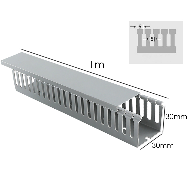 1M 30cm/50cm PVC Cable Raceway Open Slot Cable Management Duct Under ...