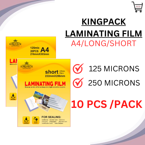 KINGPACK LAMINATING FILM/ A4/LONG/SHORT/ 10PCS PER PACK | Shopee ...