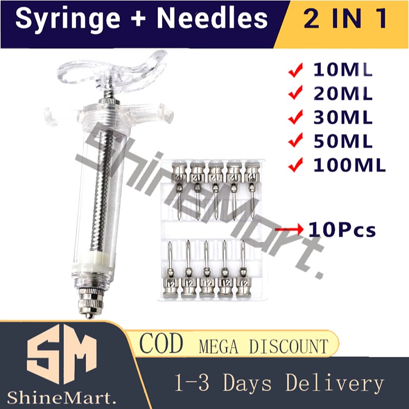 Fiber glass syringe Heavy duty syringe with 1 Dozen assorted needles ...