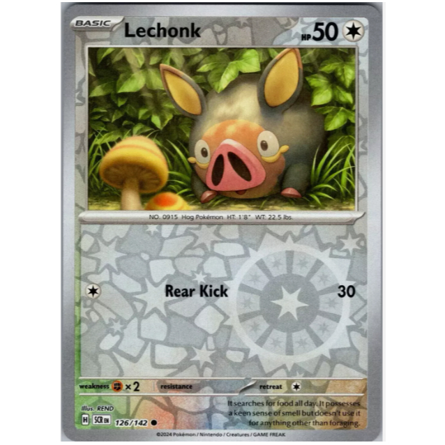 Pokemon TCG Lechonk | 126/142 Reverse Holo Stellar Crown | Shopee  Philippines