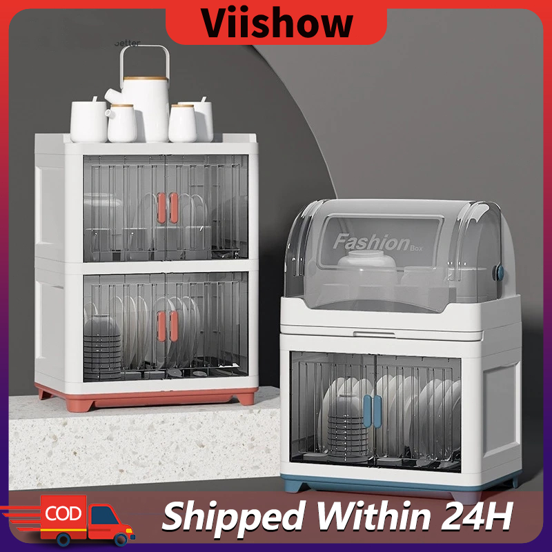 1/2/3 Layers Multifunctional Kitchen Tableware Cupboard Dish Rack With ...