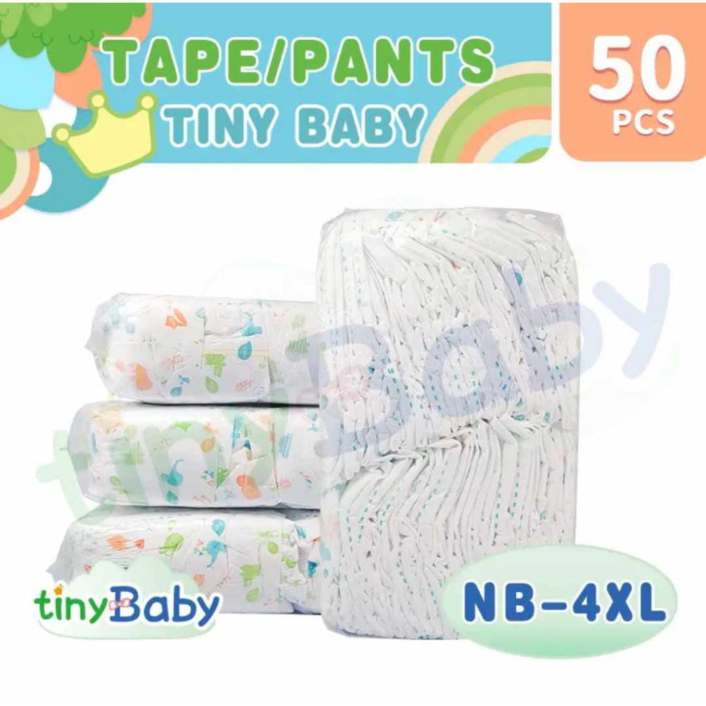 Tiny Pretty Baby Diapers Korean Diaper Tape 50pcs Pants Diaper NBXXXXL