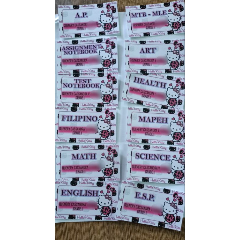 Customized Subject & Name Label Stickers | Shopee Philippines
