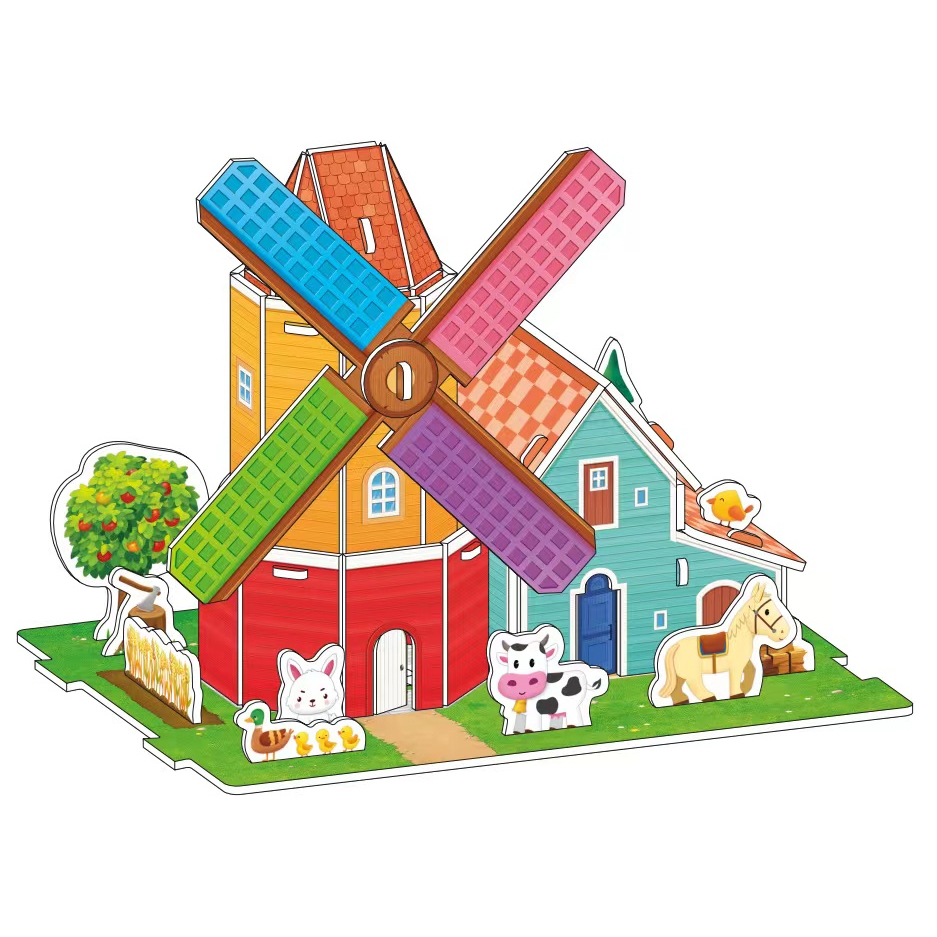 Diy 3D puzzle For Kids Education Toys manual assembly model house ...