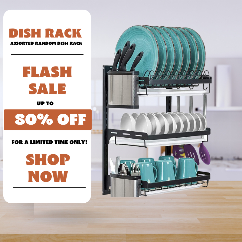RAMEY Dish Rack With Door Kitchen Metallic Sink Rack Multiz9