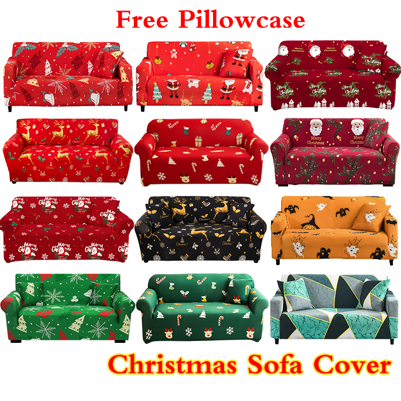 Christmas Design Sofa Cover 1/2/3/4 Seater Sofa Cover Stretchable
