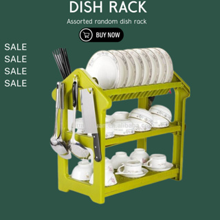 1Easylife Dish Drying Rack, 3 Tier Dish Rack with Tray Utensil Holder,  Large Capacity Dish Drainer with Cutting Board Holder Drain Board Tray for  Kitchen Counter Organizer Storage