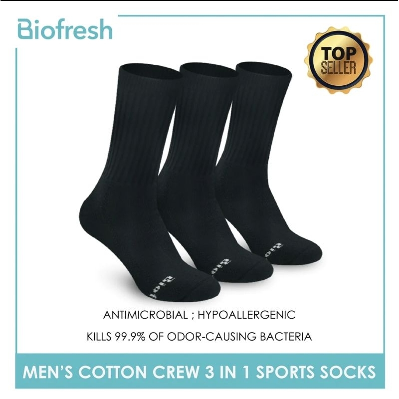 Biofresh Men's Antimicrobial Thick Combat Sports Socks 3 pairs in pack RMSKG20 Shopee Philippines