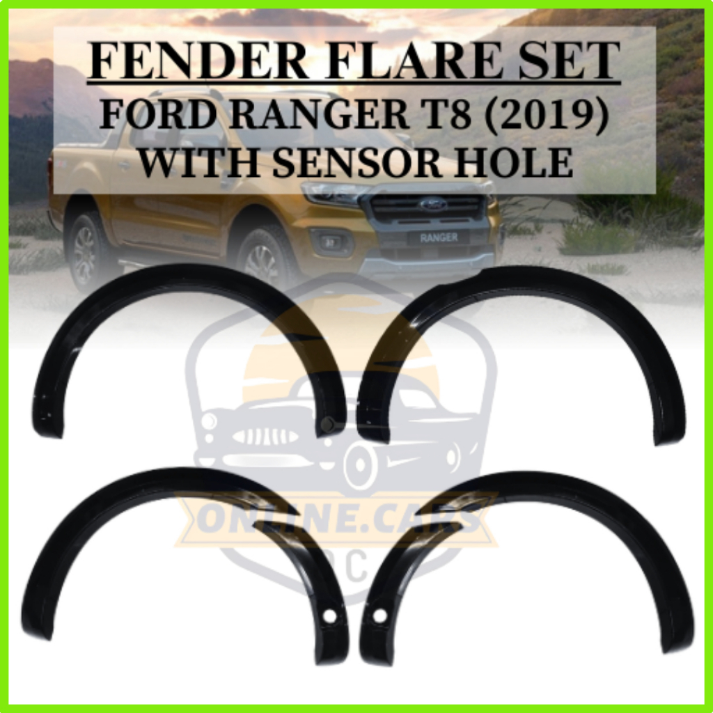 OC FORD RANGER T8 2019 Fender Flare W/ Sensor Hole Cover Black (10119 ...