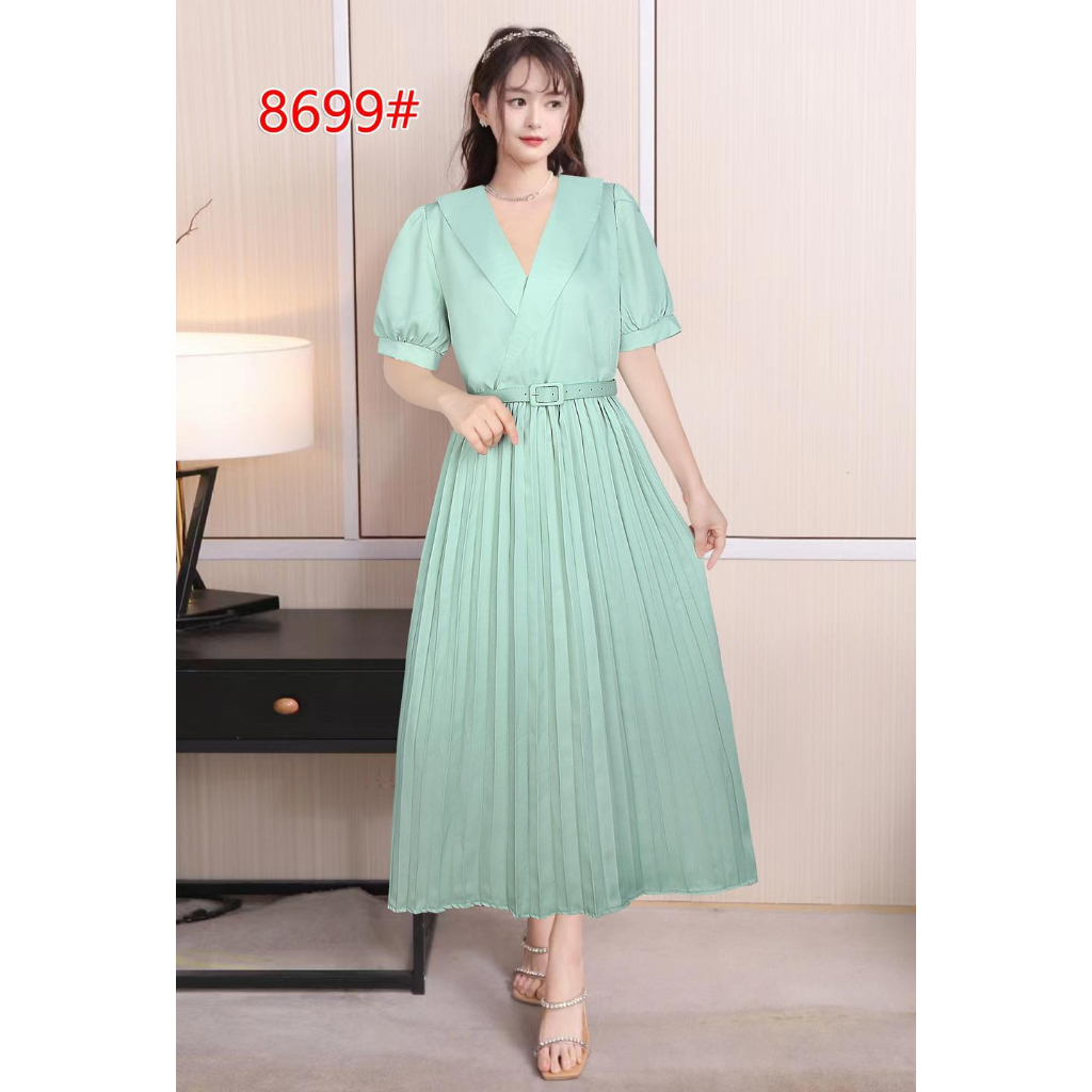 Bangkok Pleated Maxi Dress 8699 Shopee Philippines