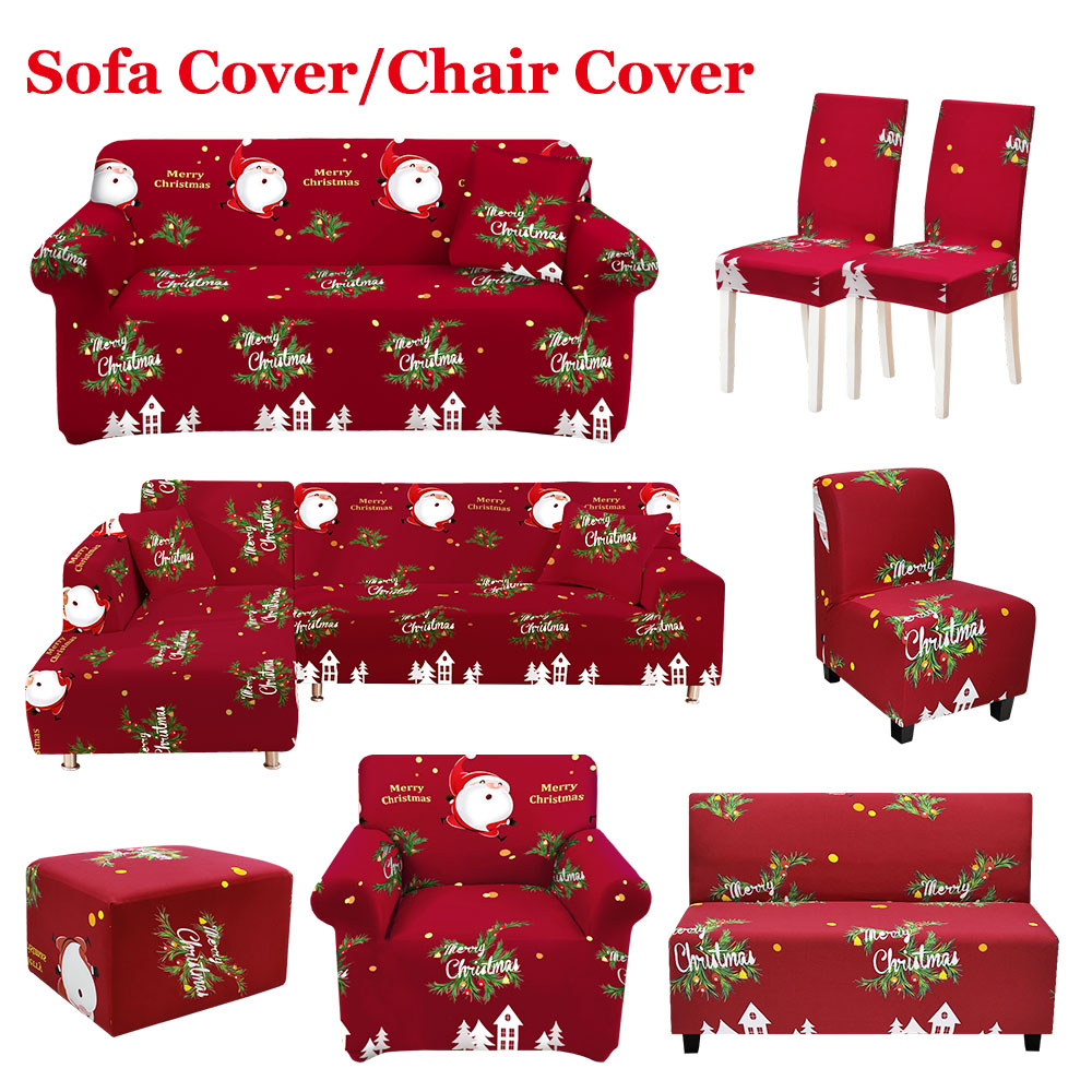 Christmas Sofa Cover Stretchable 1/2/3/4 Seater Christmas Home ...