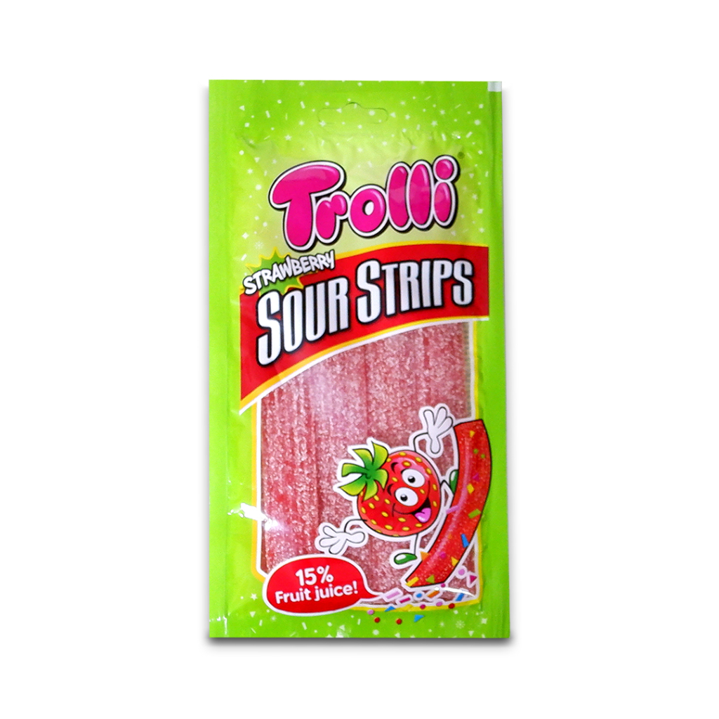 Trolli Sour Strips Strawberry Flavour 85g | Shopee Philippines