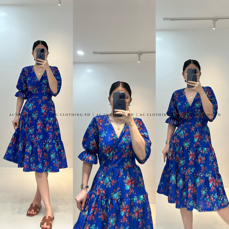 AILEEN FLORAL PRINTED RUFFLED PUFF SLEEVE | Shopee Philippines