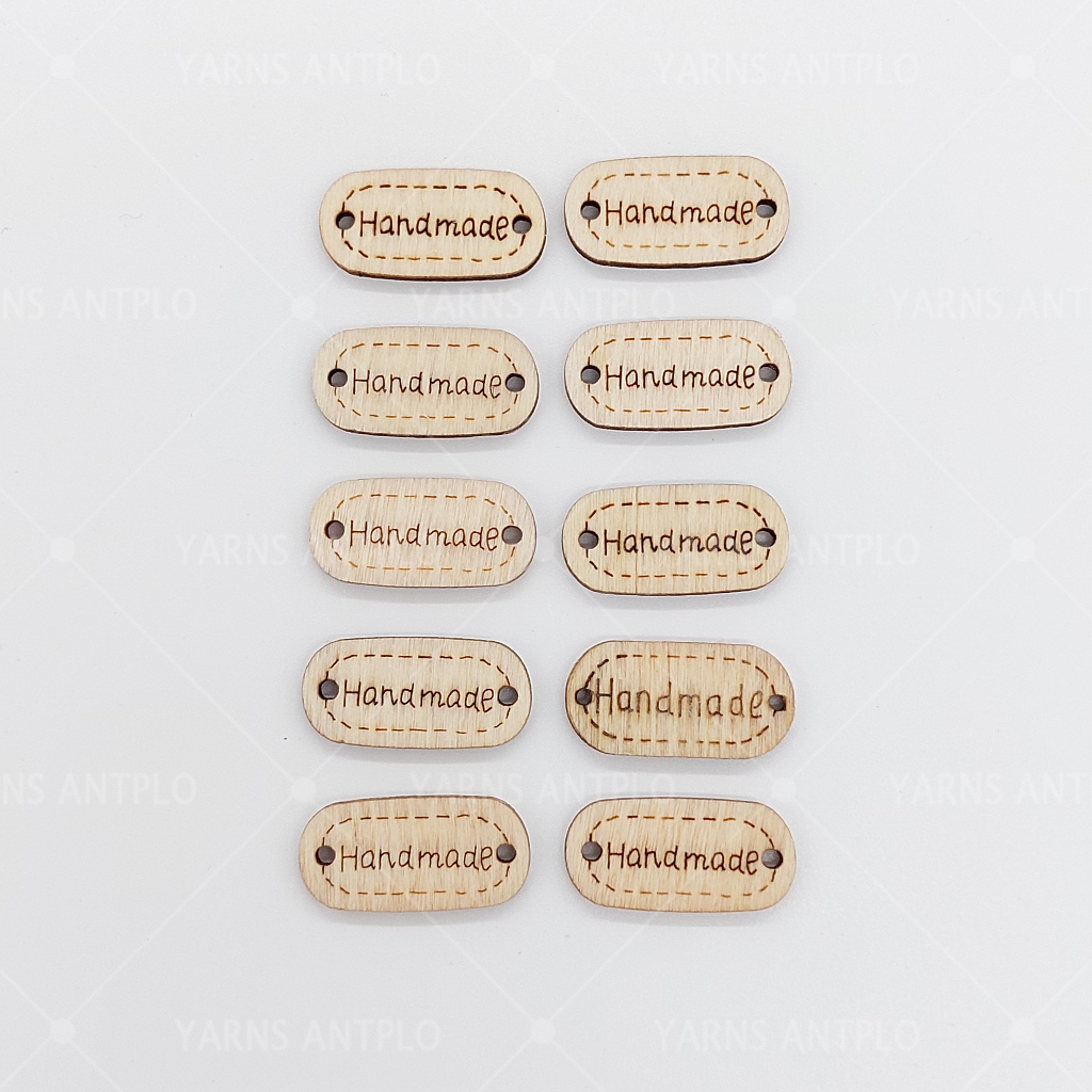 Yarns Art WOODEN HANDMADE TAGS 2 HOLES (20 PIECES) FOR CRAFTS HANGING