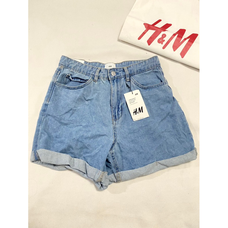 Overruns H M Denim HW Shorts size 22 29 High Waist Waisted