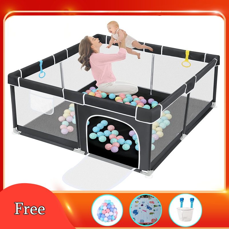Playpen for Baby with Balls Free Mat Baby Crib Playpen Foam Safety Baby