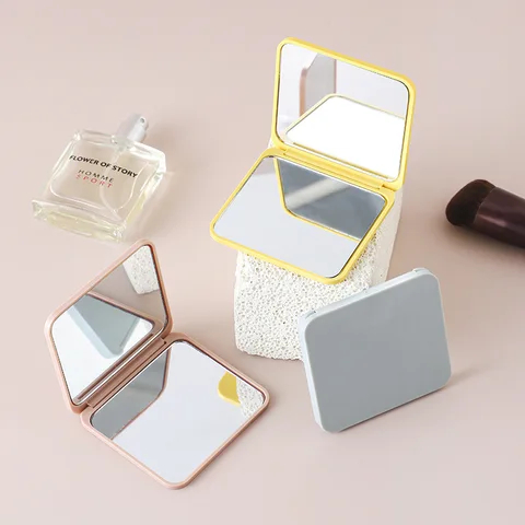 Mini Square Makeup Mirror Portable Double-sided Vanity Mirror Cosmetic ...