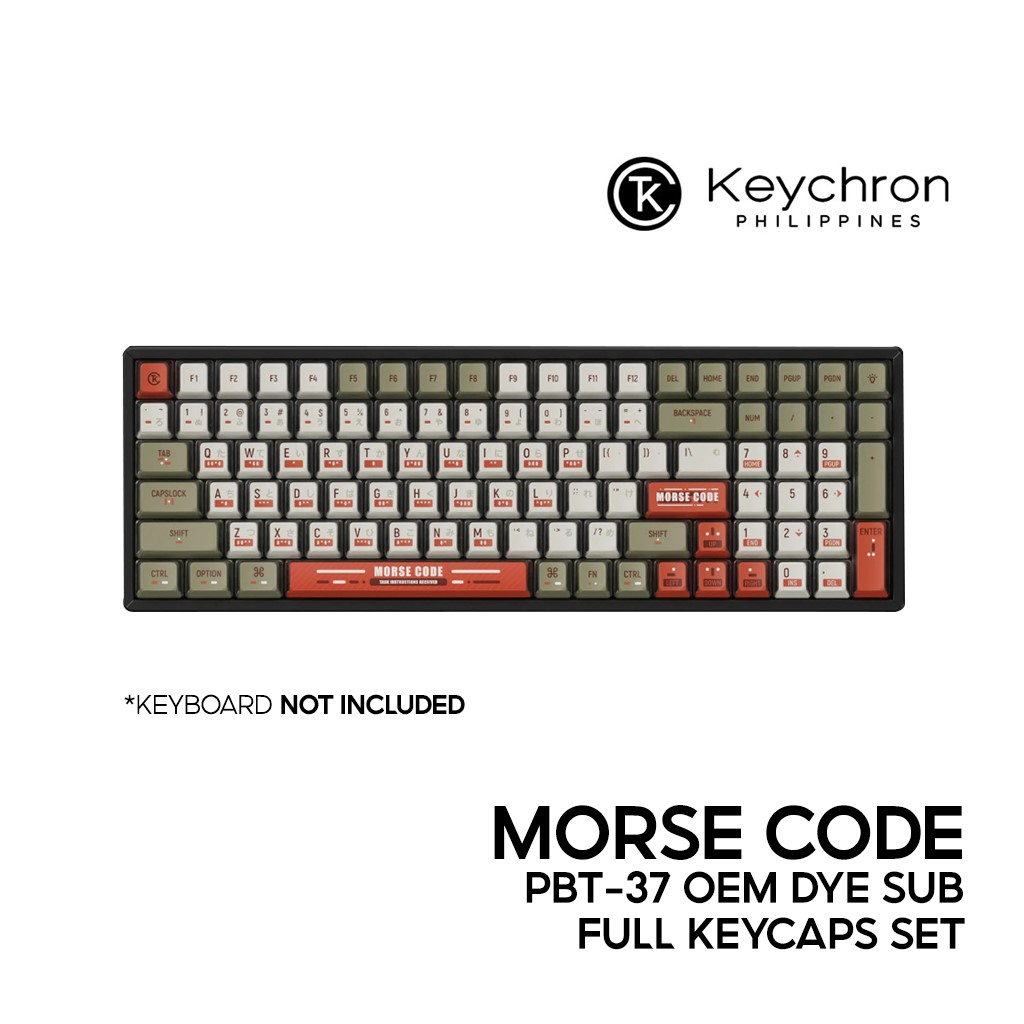 Keychron OEM Dye-Sub PBT Full Set Keycap Set - Morse Code, PBT-37 ...