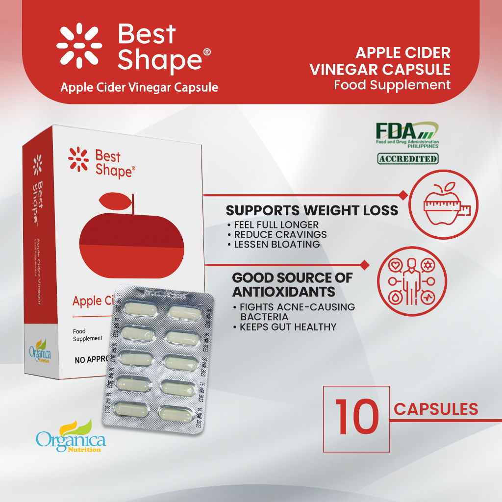 [ For Weight Loss ] BestShape Apple Cider Vinegar Capsules (10 Capsules