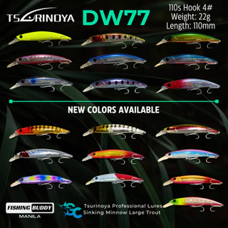 TSURINOYA Color Sinking Minnow Fishing Lure Set DW77, 110MM, 23g