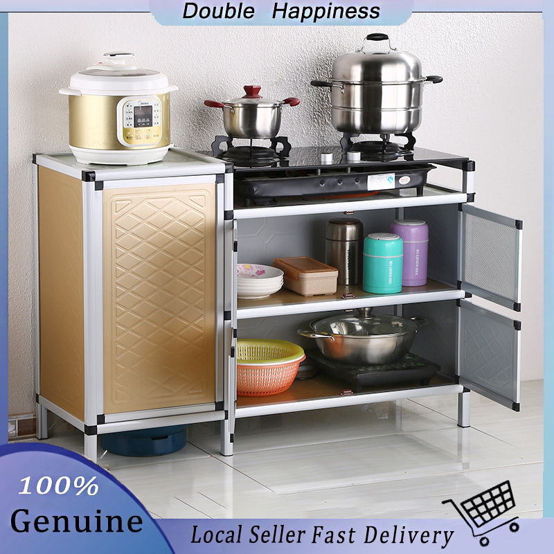 Household Aluminum Kitchen Cabinets Multifunctional Storage Cabinets ...