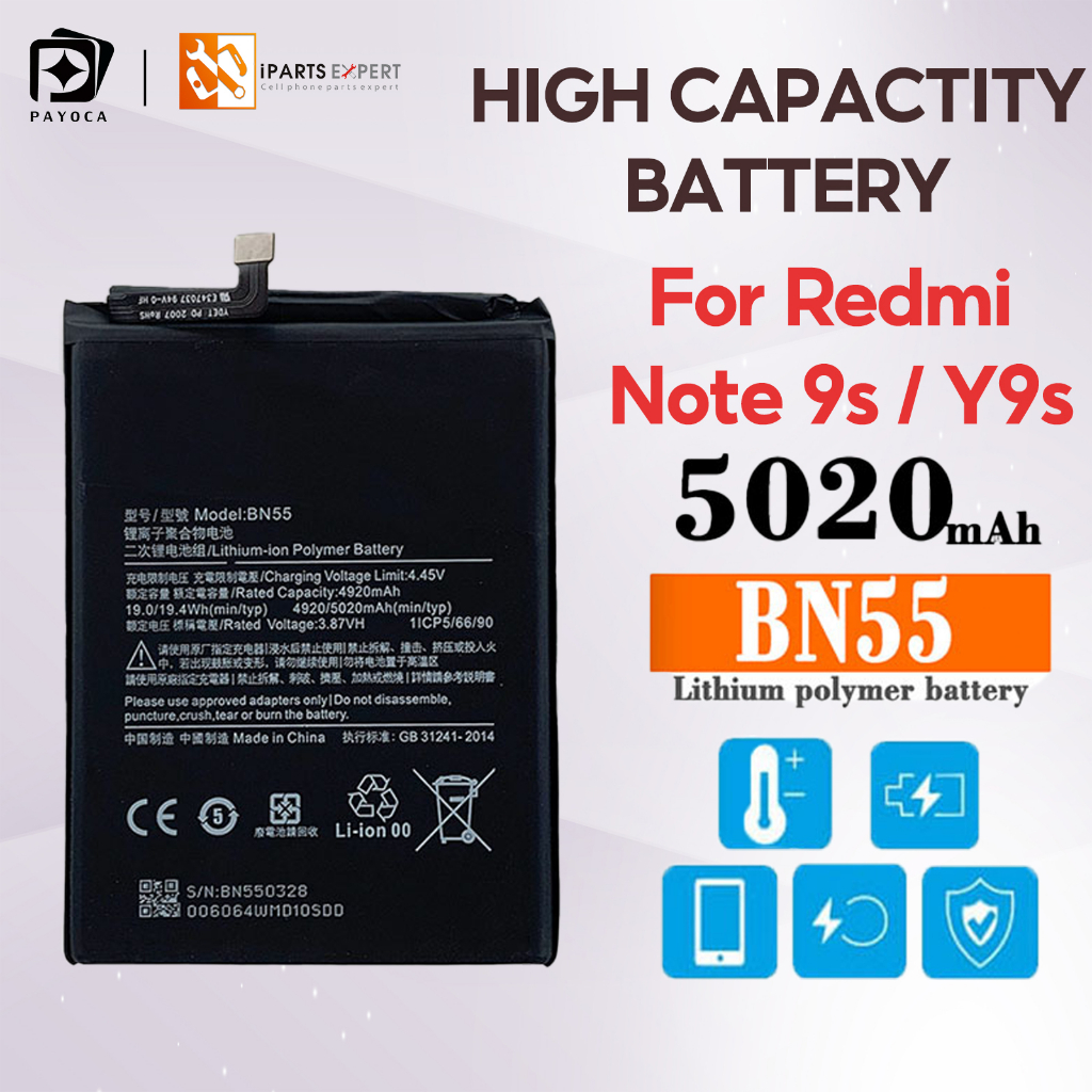 Ipartsexpert Original Battery 5020mah Bn55 For Xiaomi Redmi Note 9 S Note 9s Mobile Phone 6515