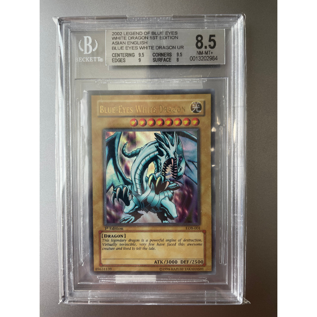 2002 Legend of Blue Eyes White Dragon 1st Edition Asian English Blue Eyes White Dragon BGS 8.5