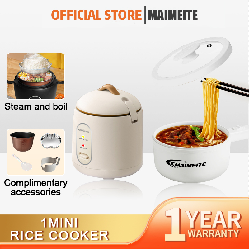Maimeite1.2L Mini Rice Cooker With Steamer Multifunctiona electric ...
