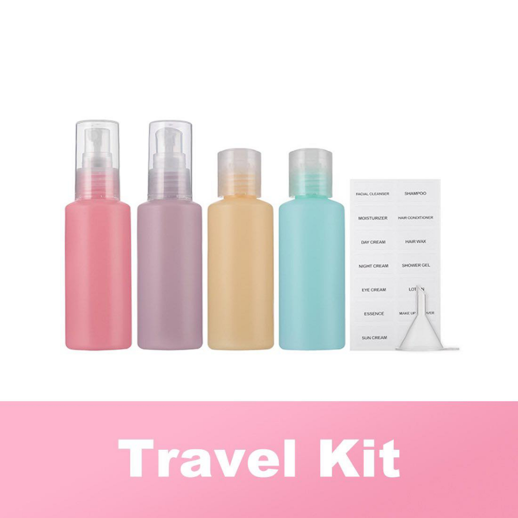 Travel Bottle Kit Set of 5, Portable Plastic Multipurpose Cosmetic