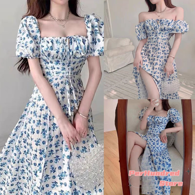 Offshoulder Smocked beach dress