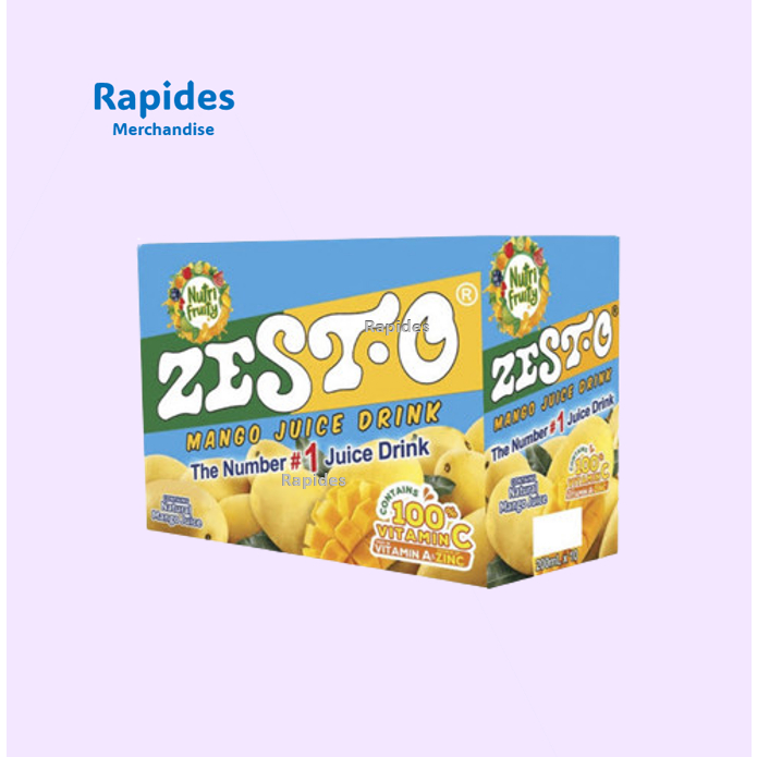 Zesto Mango Juice Drink Sold per Box (10pcs per box) Rapides Shopee