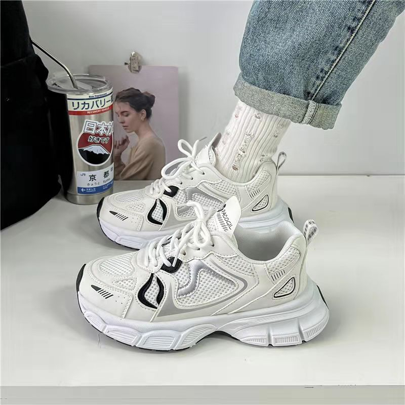 Women Fashion Wedge Sneakers Korea Casual Unisex White Rubber Shoes For ...