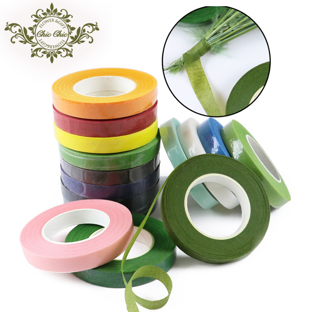 Artificial Flower DIY Tape Colored Wrinkled Paper Fixed Tape Wrap Flower Stick Tape Green Tape