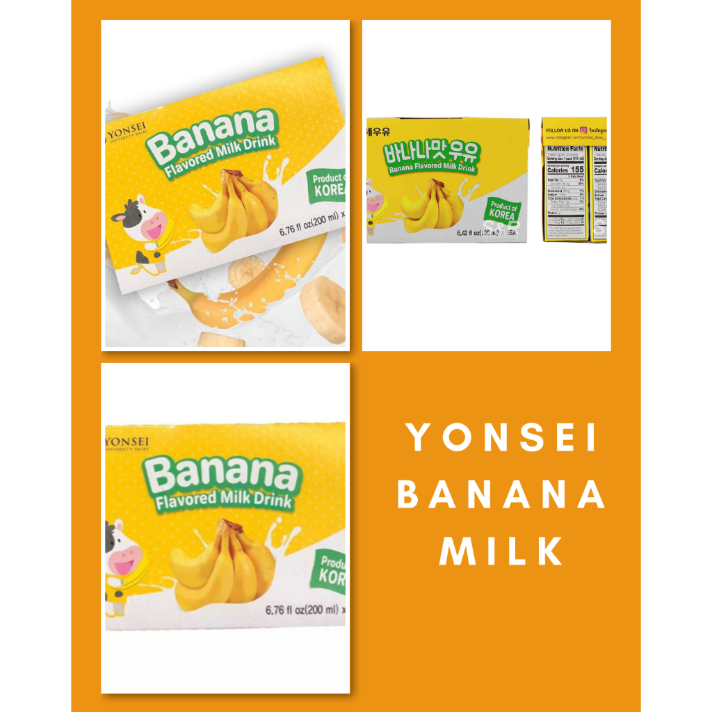 Yonsei Korean Banana Flavored Milk Box Of 6 Shopee Philippines 2707