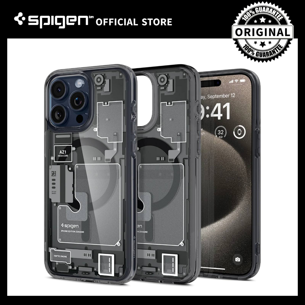 Spigen iPhone 15 14 13 Pro Max Case Ultra Hybrid Magfit Zero One Black