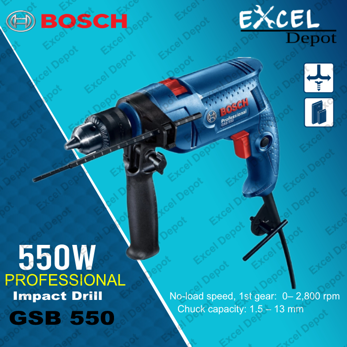 Bosch Professional Impact Drill 13mm 550w Gsb 550 100 Original