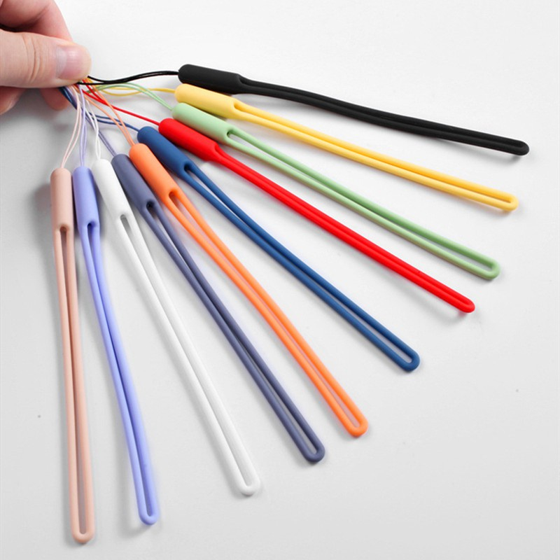 Soft elastic mobile phone rope colorful wrist sling liquid soft rubber ...