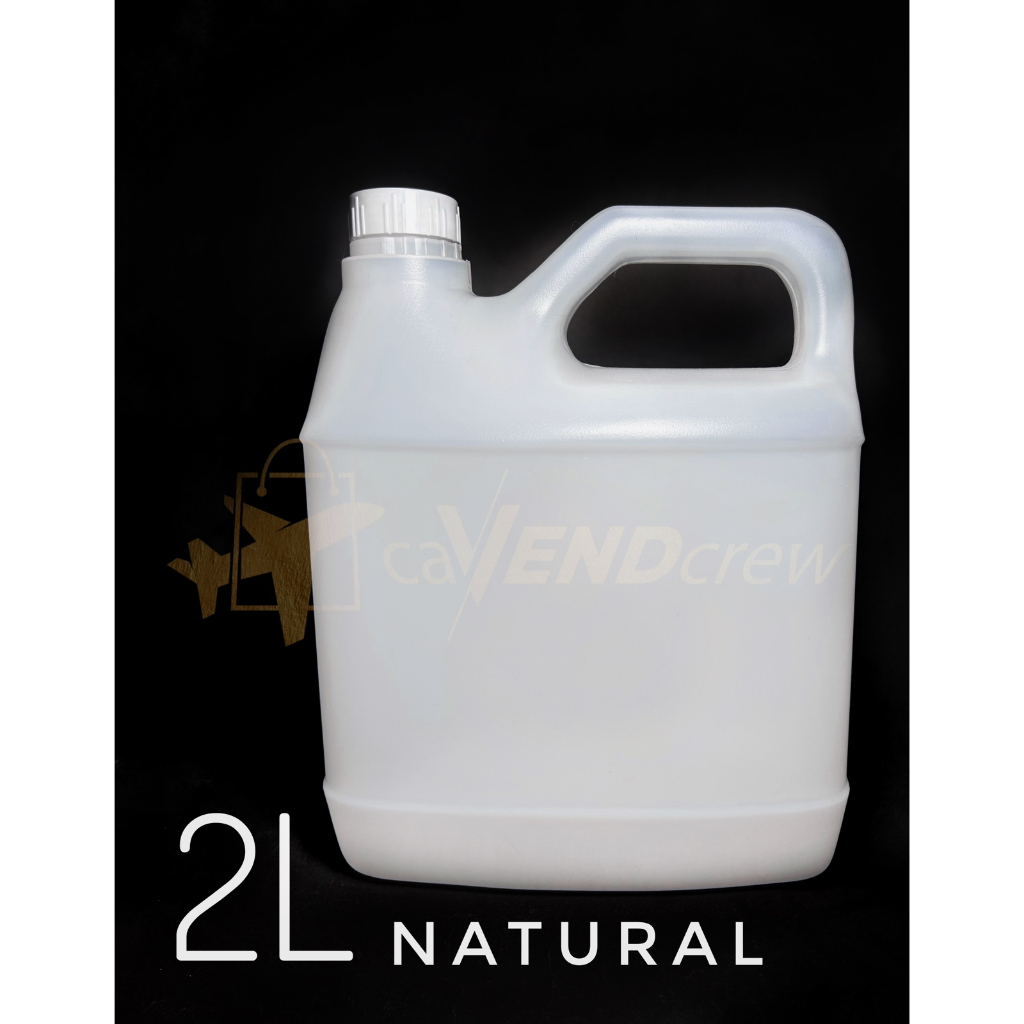 2 Liters Jerry Bottle | 2L Natural | 2L Opaque | HDPE | Gas Container