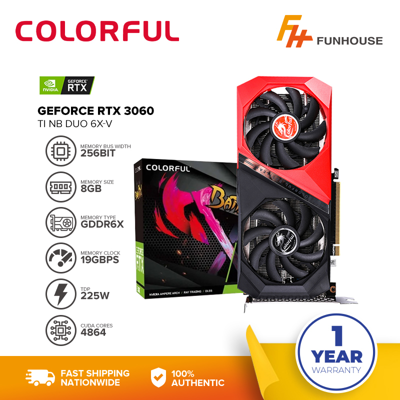 Colorful IGame GeForce RTX 3060 Ti Ultra W OC G6X V 8GB GeForce RTX 3060 Ti NB Duo G6X V 8GB