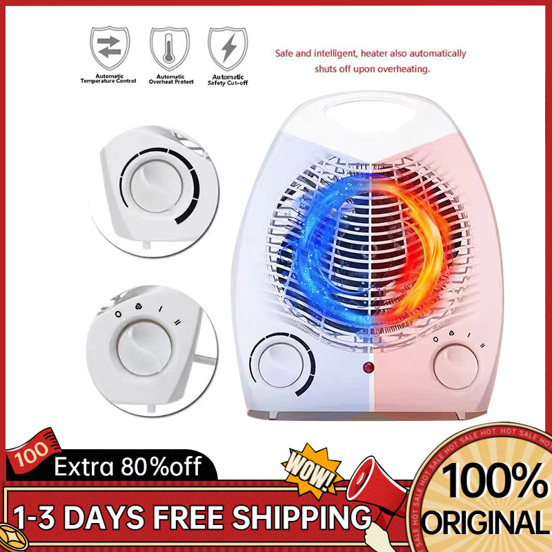 Electric Small Space Heater 2 in 1 Heating Cooling Thermostat Heater
