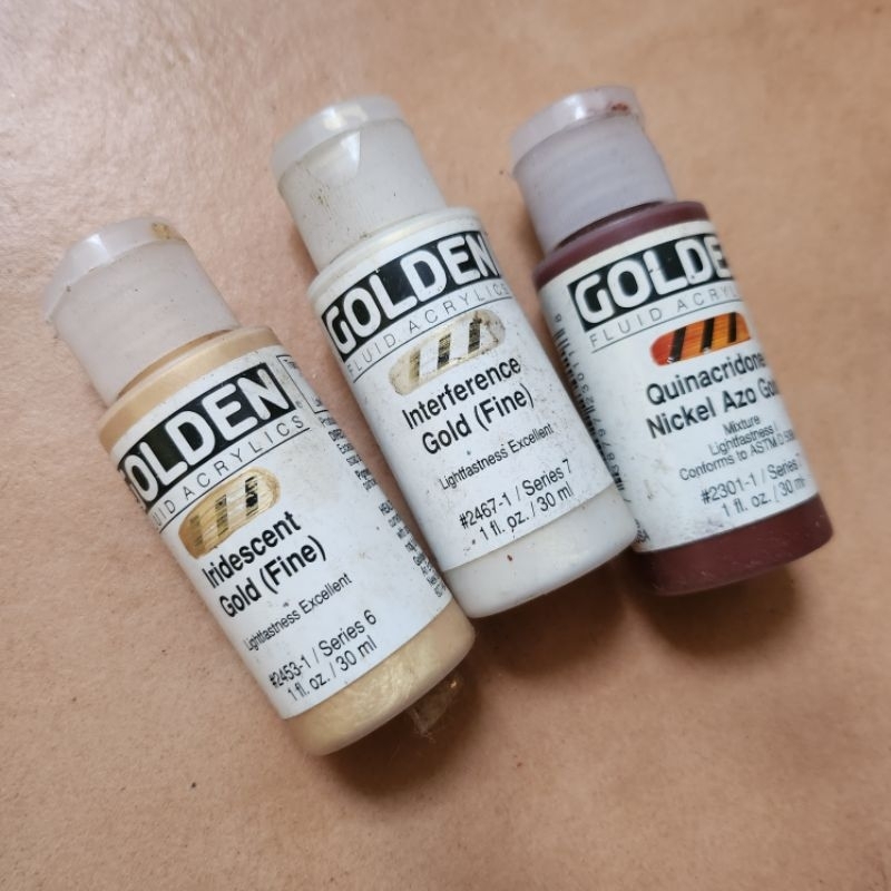GOLDEN Fluid Acrylic (Iridescent, Interference, Quinacridone Gold