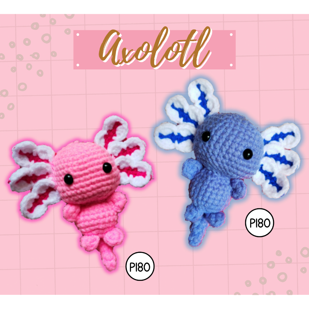 Minecraft Axolotl Crochet Keychain Shopee Philippines