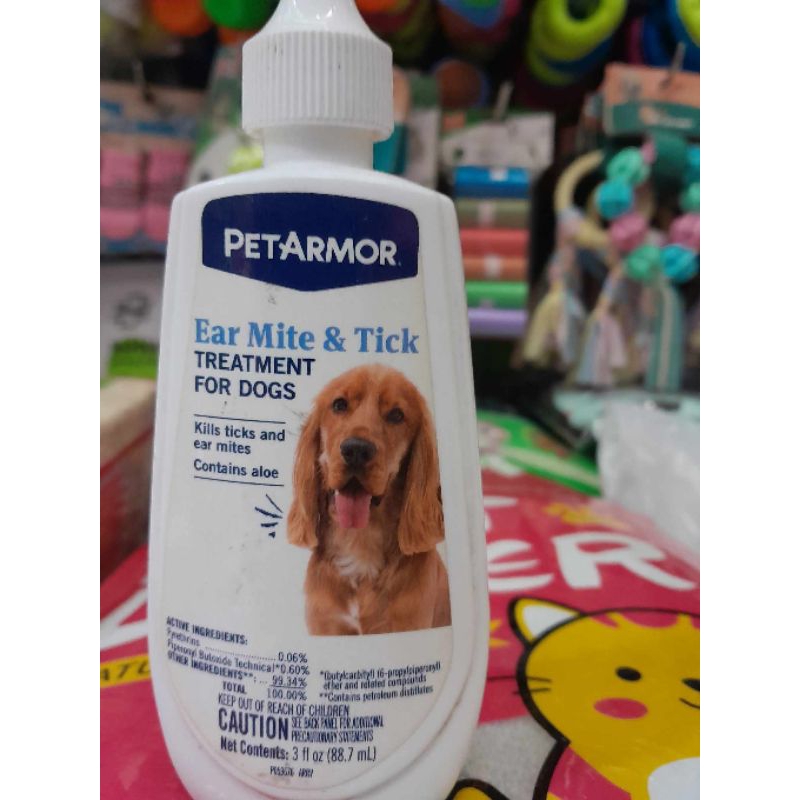 PETARMOR Ear Mites & Tick Treatment for Dog's (88.7ml) Shopee