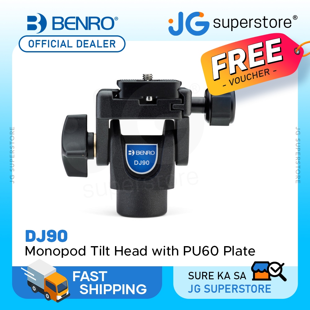 Benro DJ90 Monopod Tripod Tilt Head with PU60 ArcaSwiss Style Quick