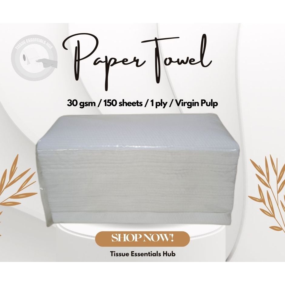 Interfolded Paper Towel Virgin Pulp 30 GSM 150 Sheets (Premium Quality